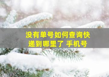 没有单号如何查询快递到哪里了 手机号